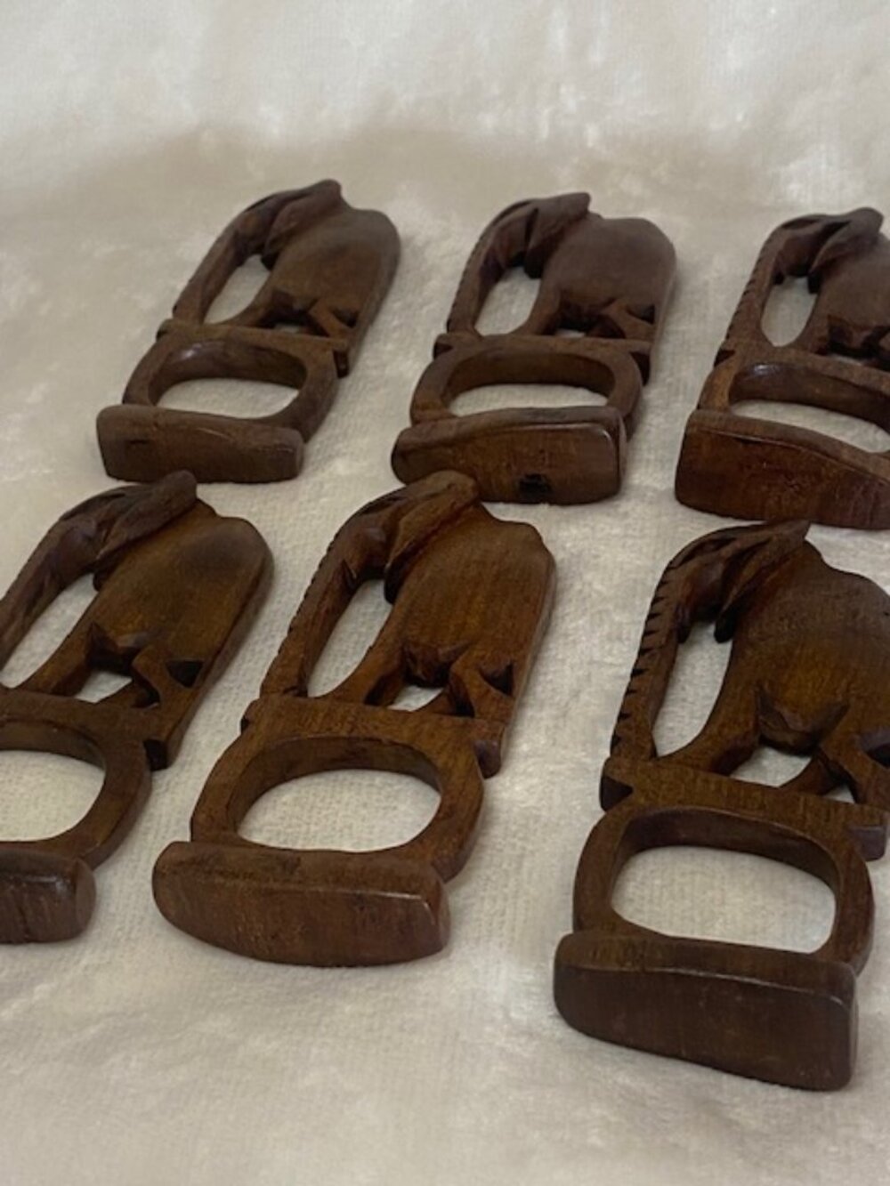 Wooden Elephant Napkin Rings set of 6